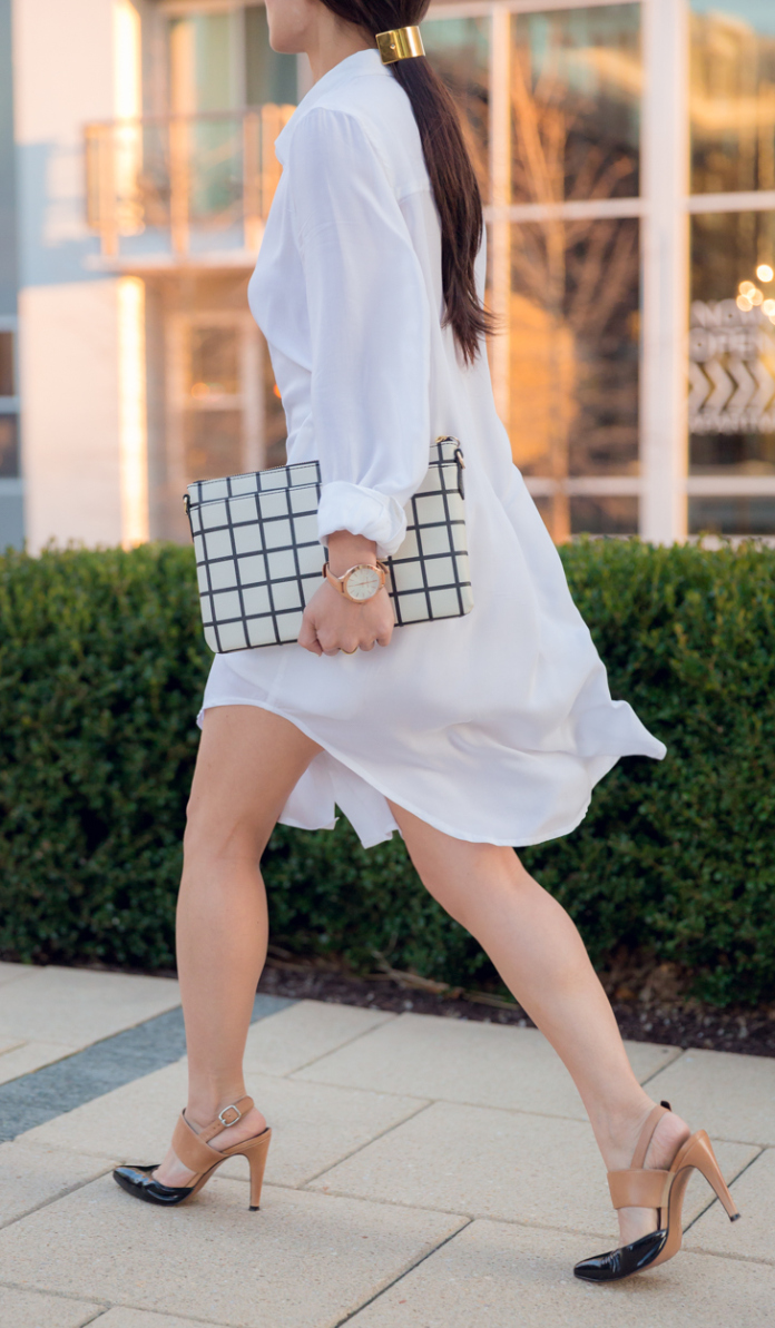 White shirt dress
